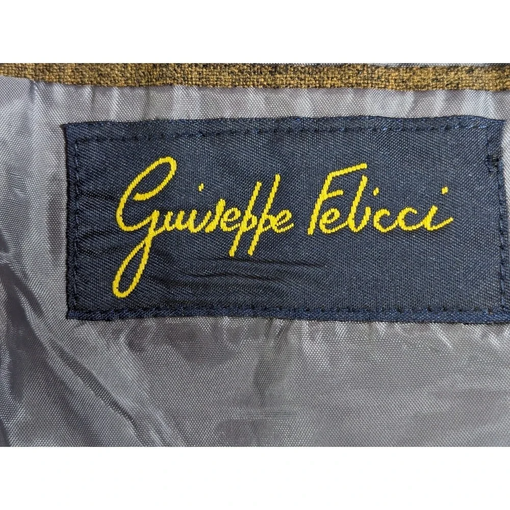 Giuseppe Fellici Blazer Jacket Mens Size 42R Herringbone Brown Pockets Canada‎